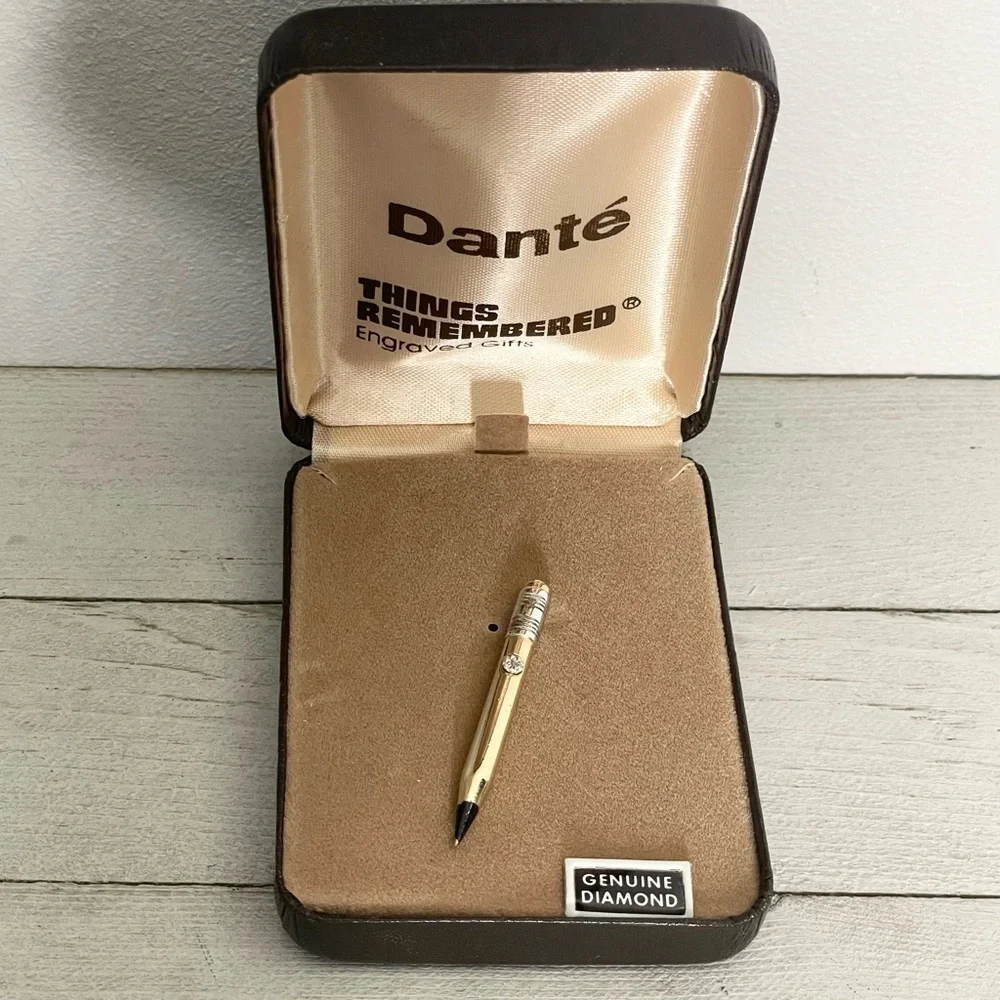 DANTÉ x THINGS REMEMBERED Vintage Two Tone Genuine Diamond Pencil Tie Tack